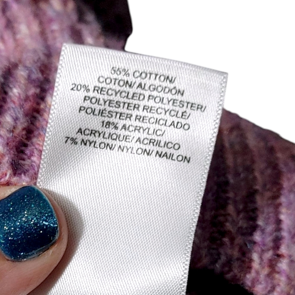 Lucky Brand Purple Knit Cropped Turtleneck Sweater Women's Size Extra Large XL - Picture 7 of 9